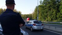 Zabrzańscy policjanci podczas zabezpieczenia IV etapu 74. Tour de Pologne