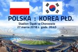 Plakat informujący o meczu pomiędzy drużynami Polski i Korei