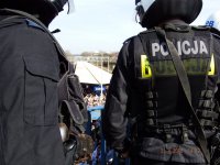 Śląscy policjanci podczas zabezpieczenie półfinału Pucharu Polski