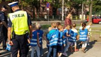 zabrzańscy policjanci w trakcie spotkania z dziećmi