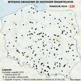 zdjęcie kolorowe: mapa wypadków śiertelnych w Polsce