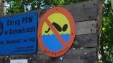 Zdjęcie kolorowe: znak zakaz kąpieli
